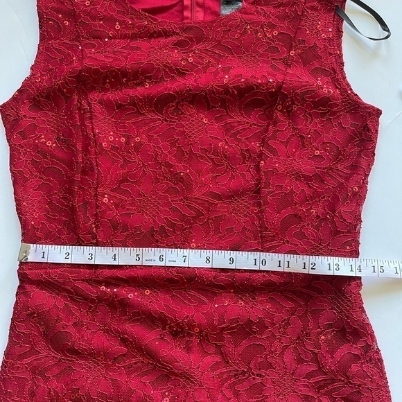 Alexa B Nites Red Formal Evening Holiday Party Prom Dress Lace Glitter Mermaid 6 - Picture 13 of 16